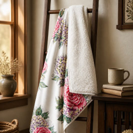 Schöne Rote Rosen Sherpa Blanket Sherpadecke