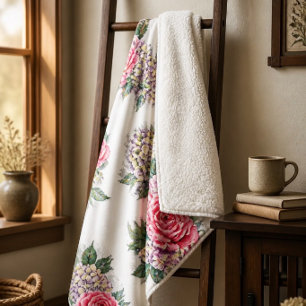 Schöne Rote Rosen Sherpa Blanket Sherpadecke