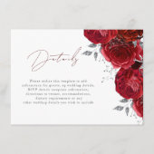 Schöne Rote Rosen & Silberhochzeitdetails Begleitkarte (Vorderseite)