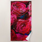 Schöne Rote Rosen Strandtuch (Vorderseite)