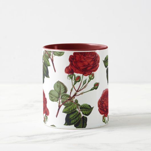 Schöne Rote Rosen Tasse (Zentrum)