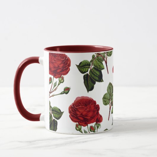 Schöne Rote Rosen Tasse (Links)