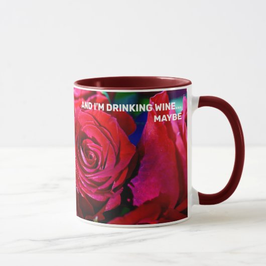 Schöne Rote Rosen Tasse (Rechts)