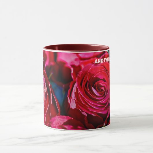 Schöne Rote Rosen Tasse (Zentrum)
