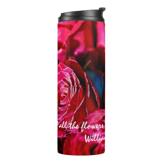 Schöne Rote Rosen Thermosbecher (Nach links gedreht)