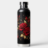 Schöne Rote Rosen und ein Schmetterling Trinkflasche (links)