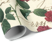 Schöne Rote Rosen und klassische Vintage Handschri Geschenkpapier (Rolleneckpunkt)