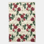 Schöne Rote Rosen und klassische Vintage Handschri Geschirrtuch (Vertikal)