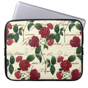 Schöne Rote Rosen und klassische Vintage Handschri Laptopschutzhülle