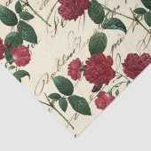 Schöne Rote Rosen und klassische Vintage Handschri Seidenpapier (Ausschnitt)