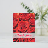 Schöne Rote Rosen Vielen Dank Postkarte (Stehend Vorderseite)