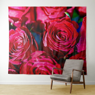 Schöne Rote Rosen Wandteppich