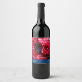 Schöne Rote Rosen Weinetikett (Vorderseite)