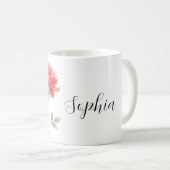 Schöne rote Rosenblume Kaffeetasse (VorderseiteRechts)