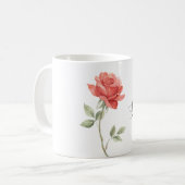 Schöne rote Rosenblume Kaffeetasse (Vorderseite Links)