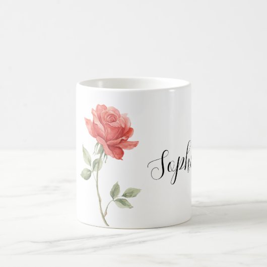 Schöne rote Rosenblume Kaffeetasse (Mittel)