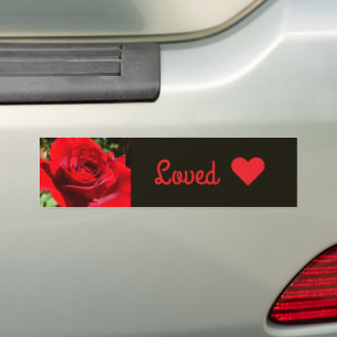 Schöne rote Rosenblume, schöne Blumen Autoaufkleber