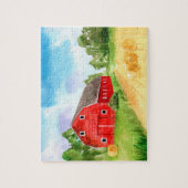 Schöne rote Scheune auf dem Bauernhof Puzzle (Vertikal)