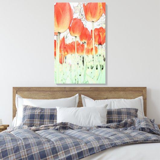 schöne rote Tulpe-Blume Leinwanddruck (Insitu (Schlafzimmer))