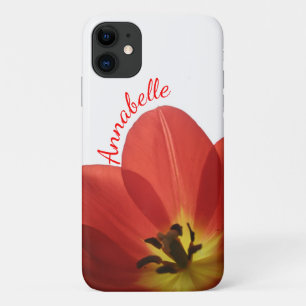 Schöne rote Tulpe mit Namen   Florales iPhone-Case iPhone 11 Hülle