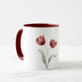 Schöne rote Tulpenblumen Tasse (Vorderseite Links)