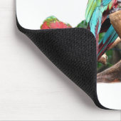 schöne rote und blaue Papageien Mousepad (Ecke)