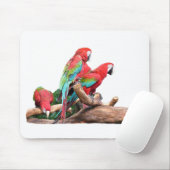 schöne rote und blaue Papageien Mousepad (Mit Mouse)