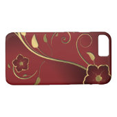 Schöne Rote und Gold Flora Kunst, Dichtung und Mus Case-Mate iPhone Hülle (Rückseite (Horizontal))