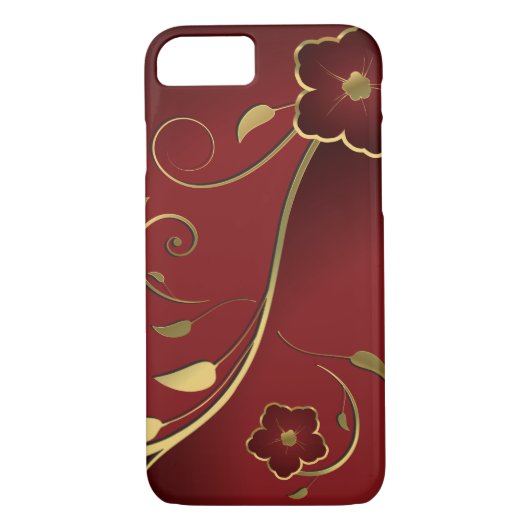 Schöne Rote und Gold Flora Kunst, Dichtung und Mus Case-Mate iPhone Hülle (Rückseite)