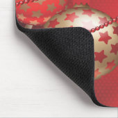 Schöne rote und goldene Weihnachtsbälle Mousepad (Ecke)