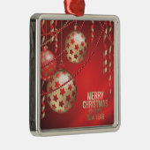 Schöne, rote und goldene Weihnachtsbälle Ornament Aus Metall (Rechts)