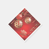 Schöne, rote und goldene Weihnachtsbälle Serviette (Ecke)