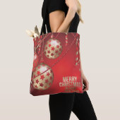 Schöne, rote und goldene Weihnachtsbälle Tasche (Von Nahem)