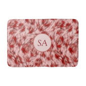 Schöne rote und rosa Monogrammierte Badematte (Vorderseite)