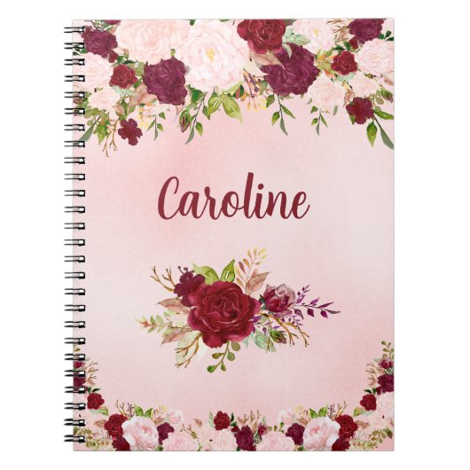 Schöne rote und rosa Rosen personalisiert Notizblock (Vorderseite)