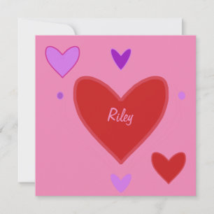 Schöne rote und violette Herzen Valentinstagskarte Feiertagskarte
