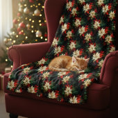 Schöne rote und weiße Poinsettias Fleecedecke