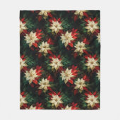 Schöne rote und weiße Poinsettias Fleecedecke (Vorderseite)