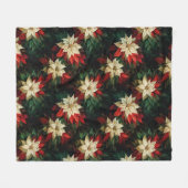 Schöne rote und weiße Poinsettias Fleecedecke (Vorderseite (Horizontal))