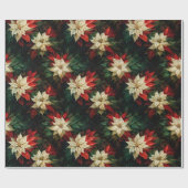 Schöne rote und weiße Poinsettias Geschenkpapier (Flach)