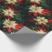 Schöne rote und weiße Poinsettias Geschenkpapier (Ecke)