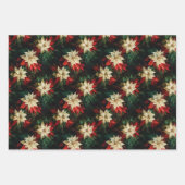 Schöne rote und weiße Poinsettias Geschenkpapier Set (Vorderseite)
