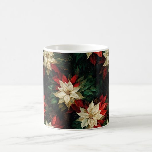 Schöne rote und weiße Poinsettias Kaffeetasse (Mittel)