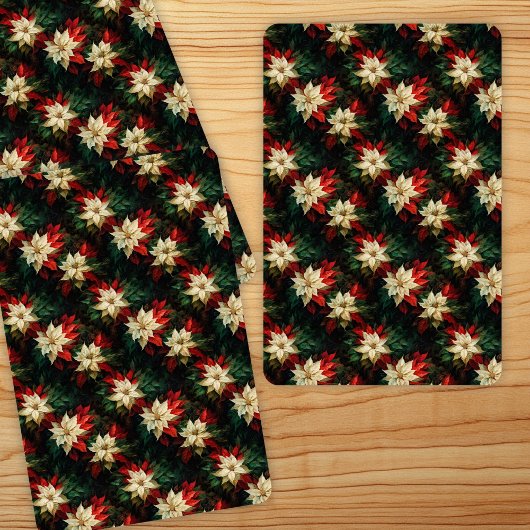 Schöne rote und weiße Poinsettias Spielkarten