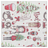 Schöne Rote Weihnachtselemente Stoff (Nahaufnahme)