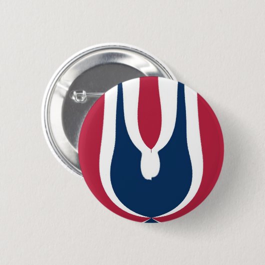 Schöne, rote, weiße, blaue Textur Abstrakt Button (Vorne & Hinten)