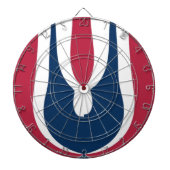 Schöne, rote, weiße, blaue Textur Abstrakt Dartscheibe (vorne)