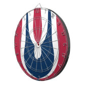 Schöne, rote, weiße, blaue Textur Abstrakt Dartscheibe (Vorderseite rechts)