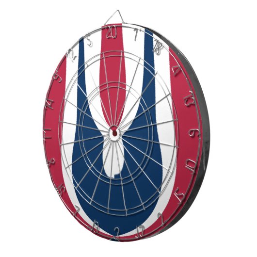 Schöne, rote, weiße, blaue Textur Abstrakt Dartscheibe (Vorderseite rechts)