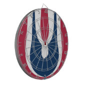 Schöne, rote, weiße, blaue Textur Abstrakt Dartscheibe (Vorderseite Links)